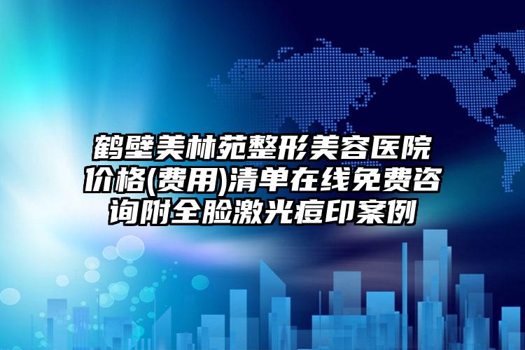 鹤壁美林苑整形美容医院价格(费用)清单在线免费咨询附全脸激光痘印案例