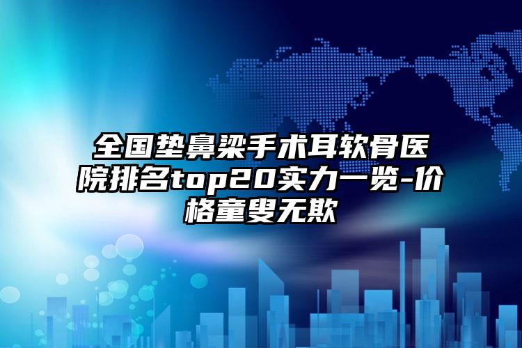 全国垫鼻梁手术耳软骨医院排名top20实力一览-价格童叟无欺